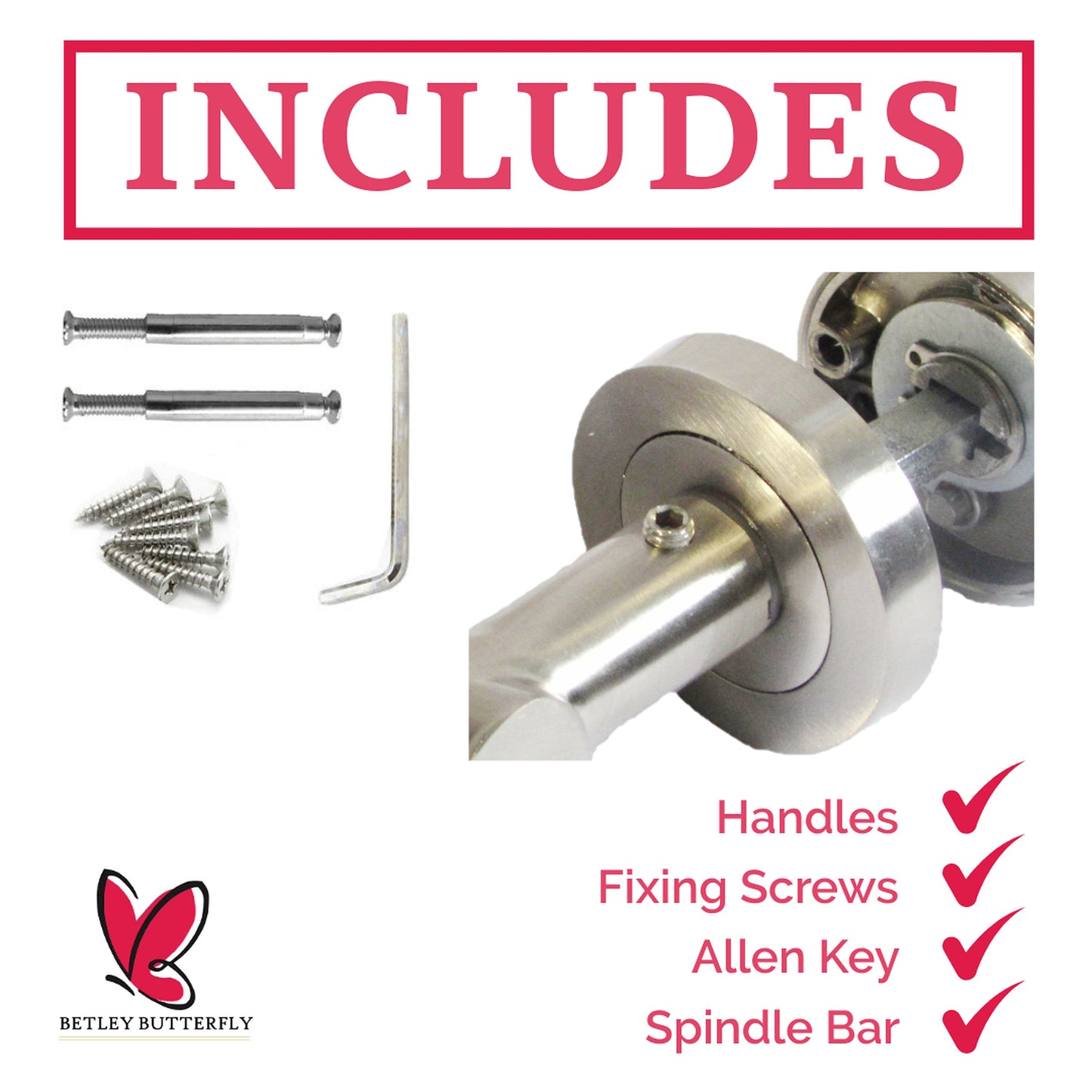 Marketplace JPG companion for Multipack Arched Lever Door Handles on Round Rose - Satin 134mm - 10mm