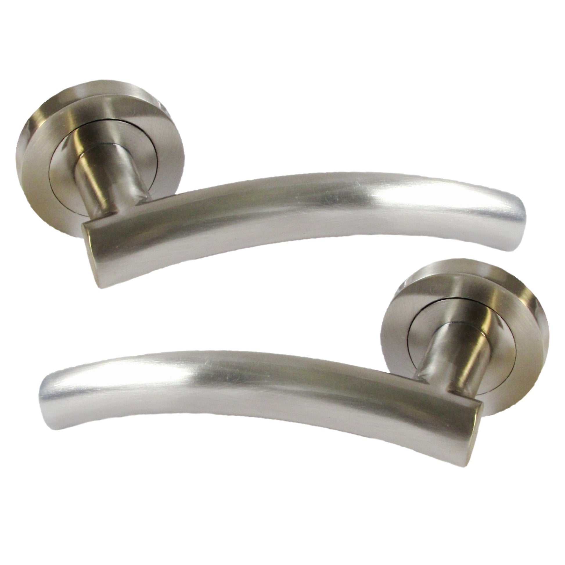 Marketplace JPG companion for Multipack Arched Lever Door Handles on Round Rose - Satin 134mm - 10mm