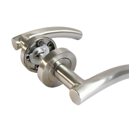 Marketplace JPG companion for Multipack Arched Lever Door Handles on Round Rose - Satin 134mm - 10mm