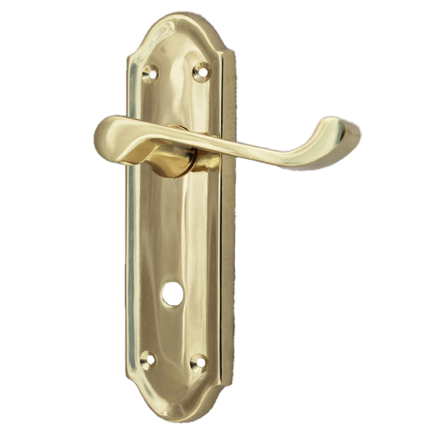 Marketplace JPG companion for Ashford Door Handle Bathroom Lock Scroll Lever - Polished Brass