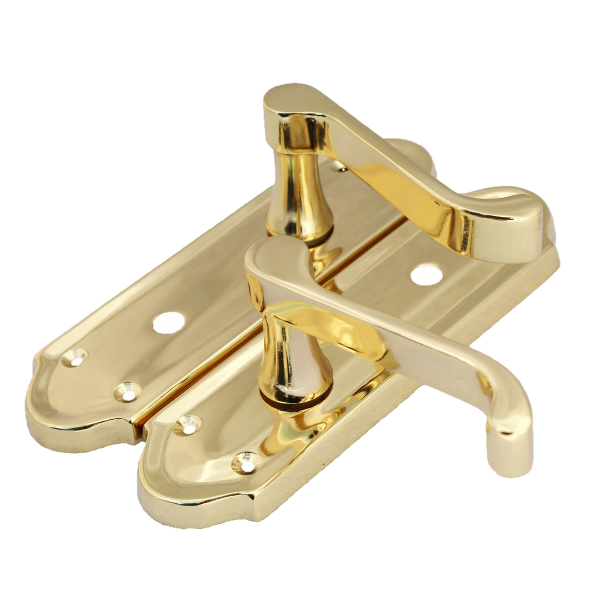 Marketplace JPG companion for Ashford Door Handle Bathroom Lock Scroll Lever - Polished Brass