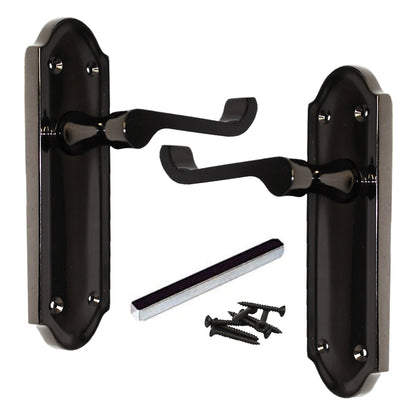 Marketplace JPG companion for Multipack Door Handles Ashford Black Nickel Latch Scroll Lever 1/4/6 Pairs - 168mm X 47mm