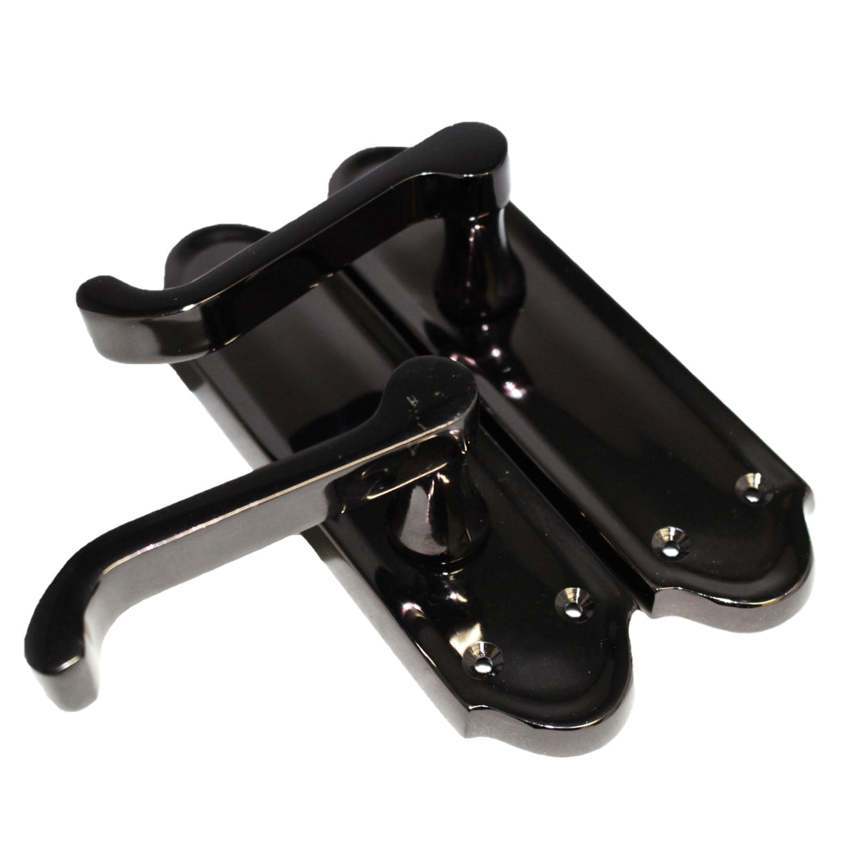 Marketplace JPG companion for Multipack Door Handles Ashford Black Nickel Latch Scroll Lever 1/4/6 Pairs - 168mm X 47mm