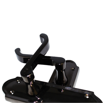 Poignées de porte Ashford en nickel noir, loquet en laiton, levier à défilement, 1/4/6 paires