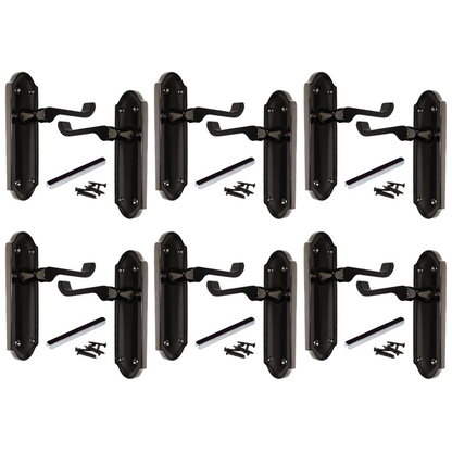 Poignées de porte Ashford en nickel noir, loquet en laiton, levier à défilement, 1/4/6 paires