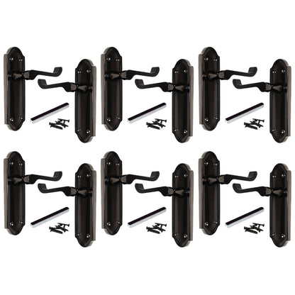 Marketplace JPG companion for Multipack Door Handles Ashford Black Nickel Latch Scroll Lever 1/4/6 Pairs - 168mm X 47mm