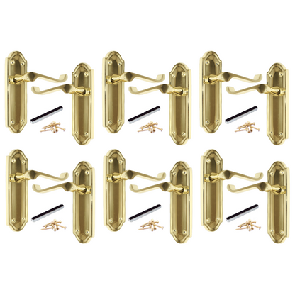 Poignées de porte Ashford en laiton, lot de 1, 4 ou 6 paires