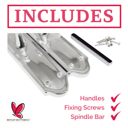 Marketplace JPG companion for Ashford Door Handle Latch Scroll Lever - Chrome Latch & Hinge Pack - 3"