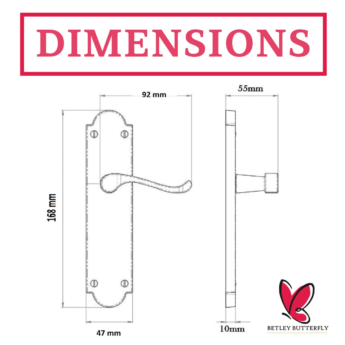 Marketplace JPG companion for Ashford Door Handle Latch Scroll Lever - Chrome Latch & Hinge Pack - 3"