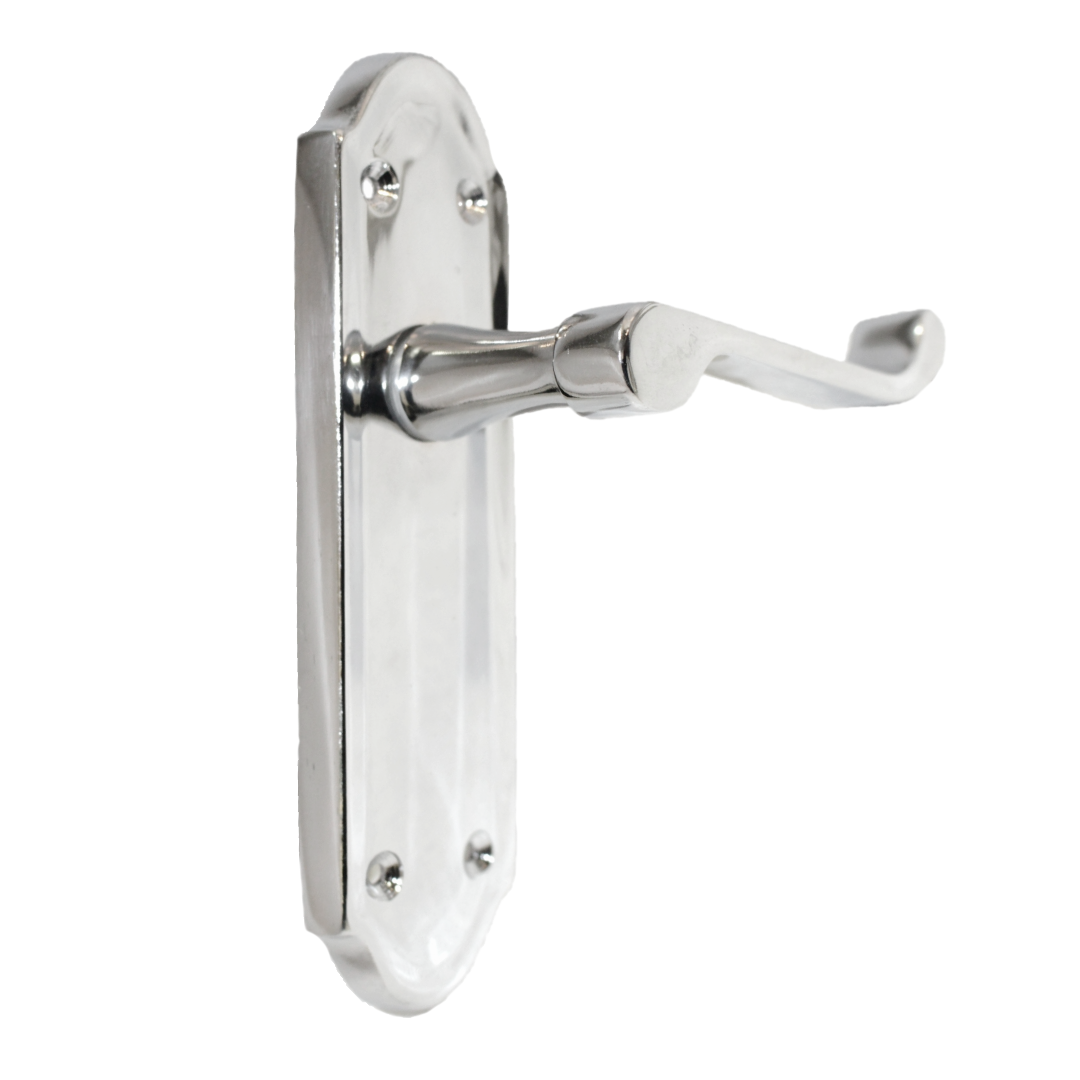 MULTIPACK Door Handles Ashford Chrome Latch Brass Scroll Lever 1/4/6 Pairs