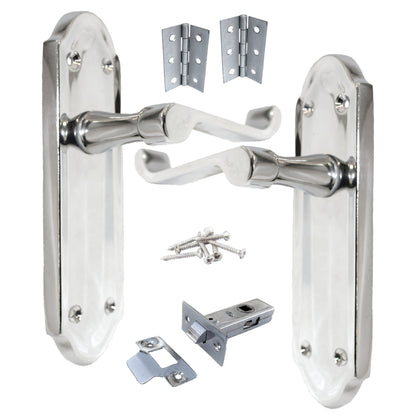 Marketplace JPG companion for Ashford Door Handle Latch Scroll Lever - Chrome Latch & Hinge Pack - 3"