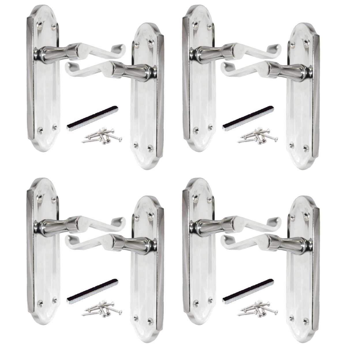 Marketplace JPG companion for Multipack Door Handles Ashford Chrome Latch Scroll Lever 1/4/6 Pairs