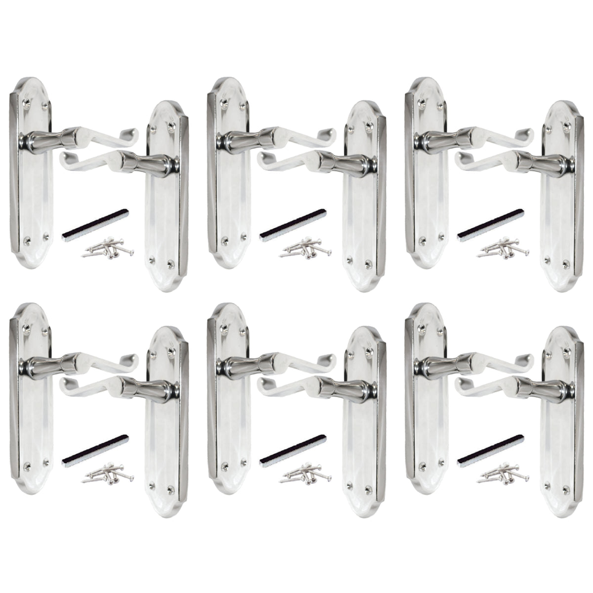 Marketplace JPG companion for Multipack Door Handles Ashford Chrome Latch Scroll Lever 1/4/6 Pairs