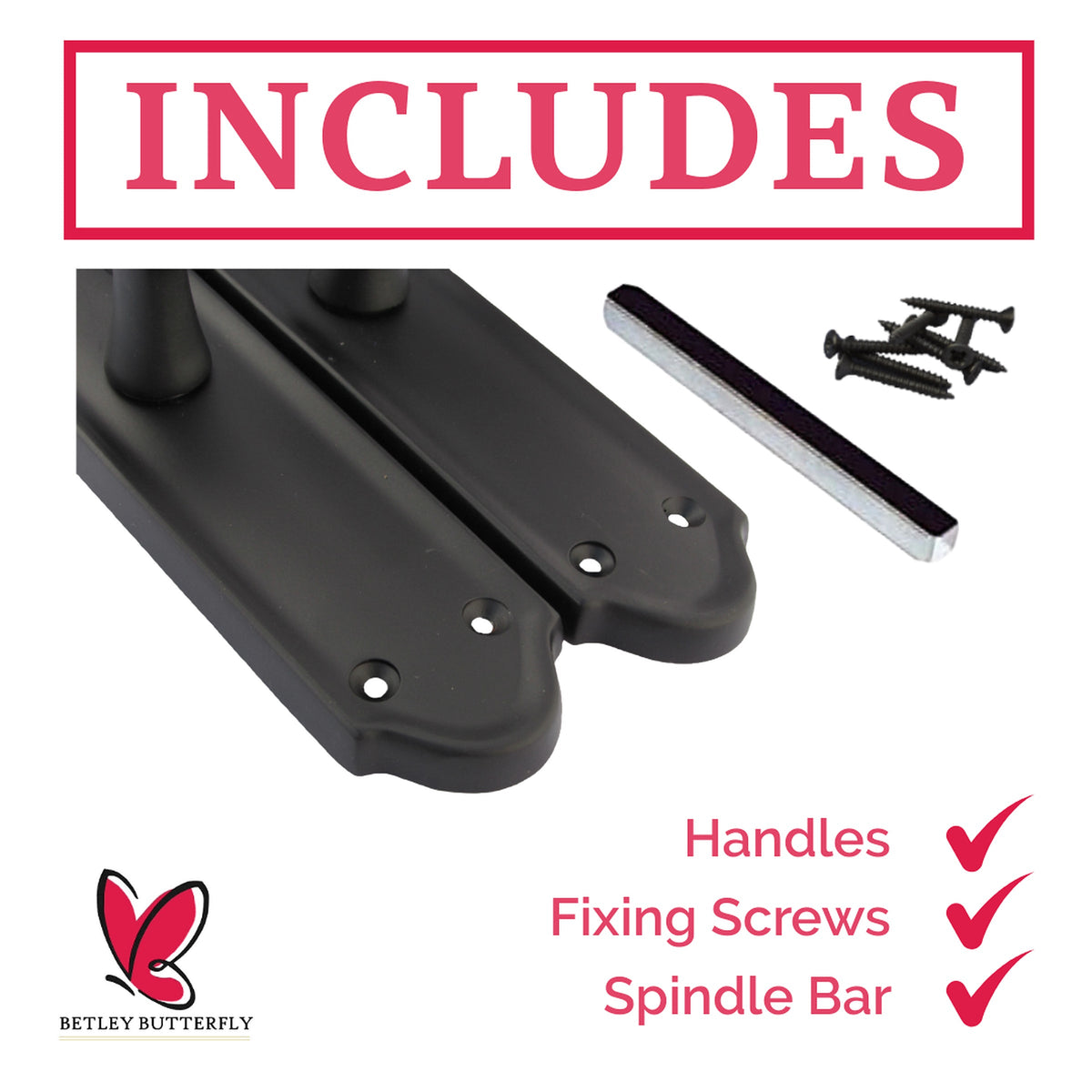 Marketplace JPG companion for Ashford Door Handle Latch Scroll Lever - Matt Black Latch Pack
