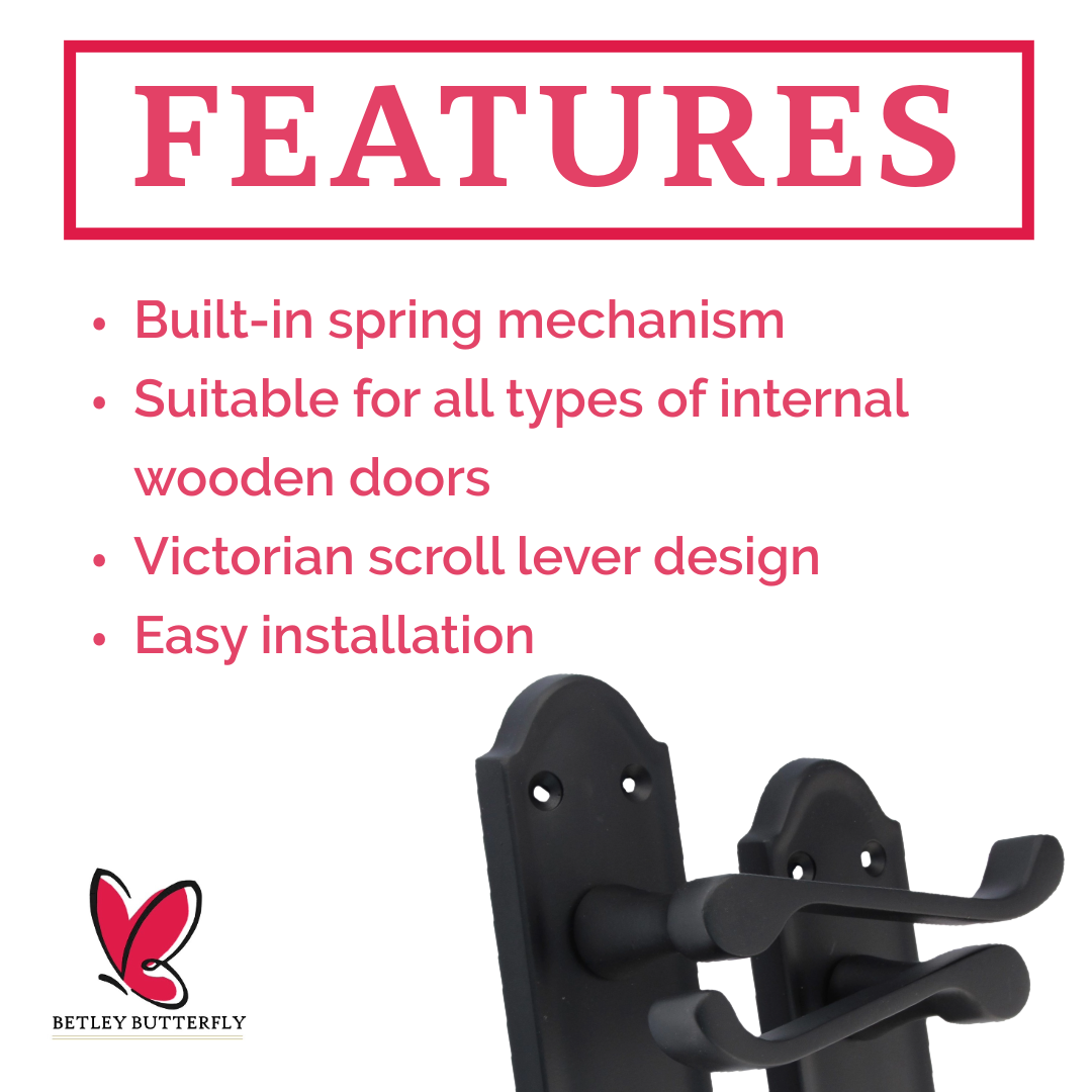 Poignée de porte Ashford à levier à défilement - Noir mat