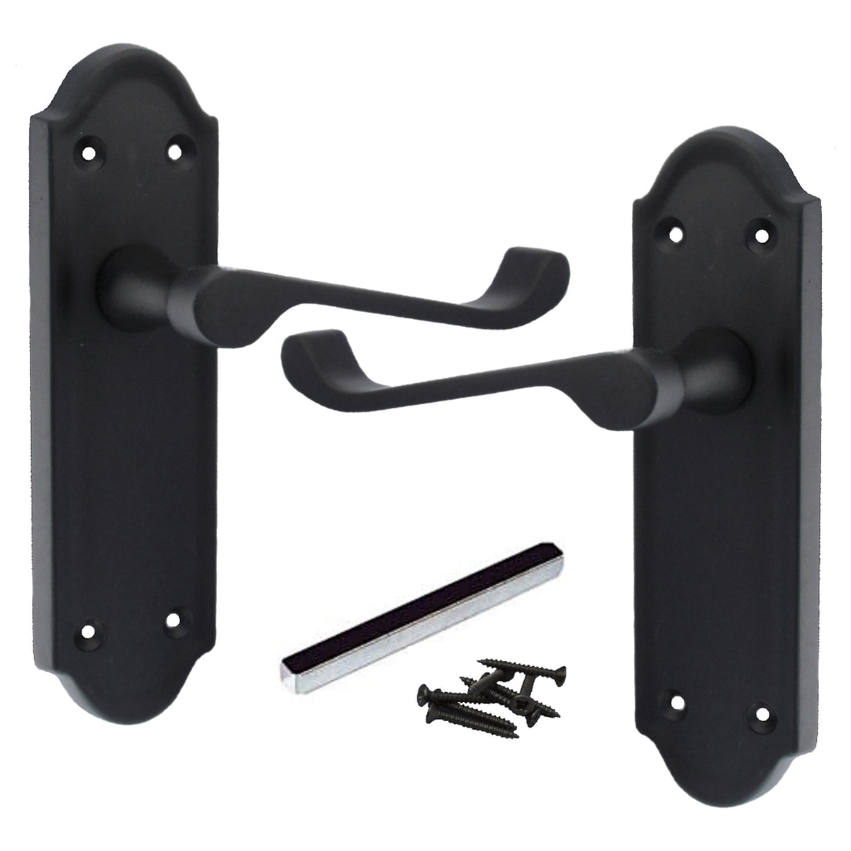 Marketplace JPG companion for Ashford Door Handle Latch Scroll Lever - Matt Black - 168mm X 47mm