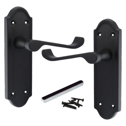 Marketplace JPG companion for Ashford Door Handle Latch Scroll Lever - Matt Black - 168mm X 47mm