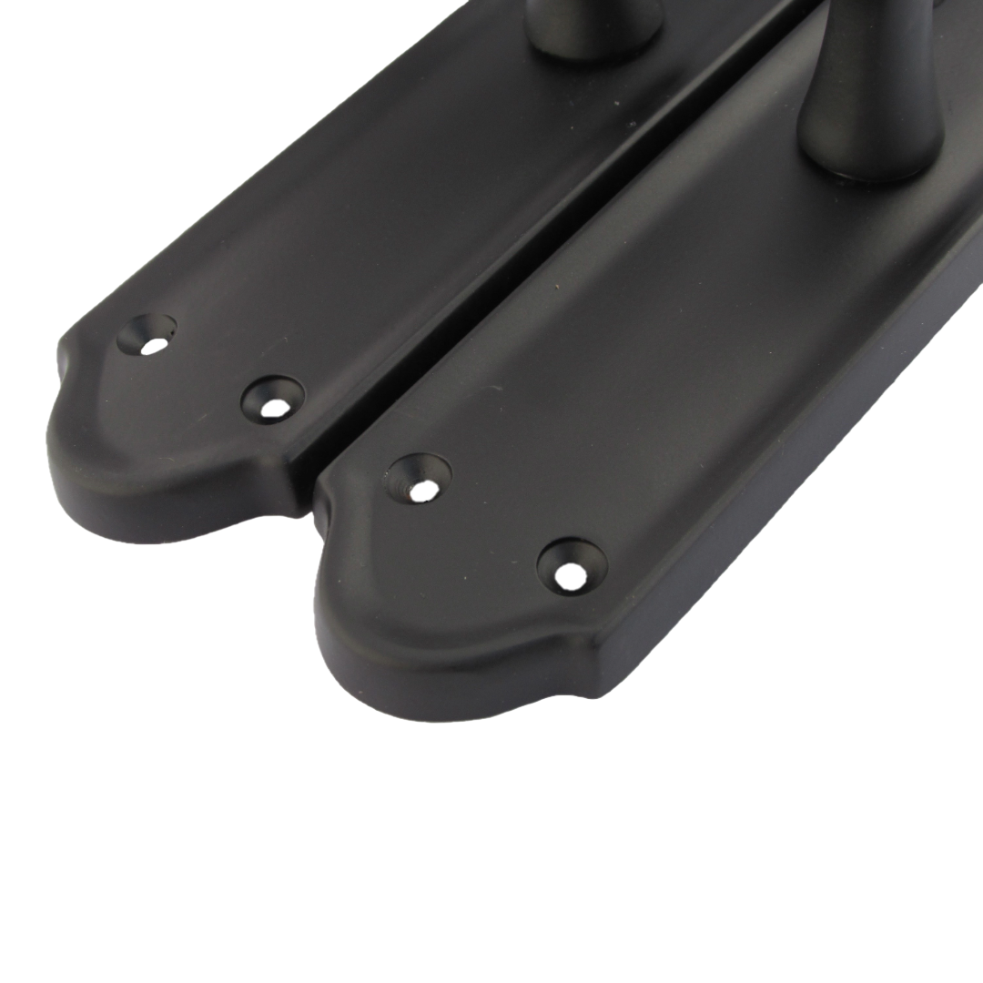 Ashford Door Handle Latch Scroll Lever - Matt Black Latch Pack