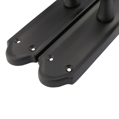 Ashford Door Handle Latch Scroll Lever - Matt Black Latch Pack
