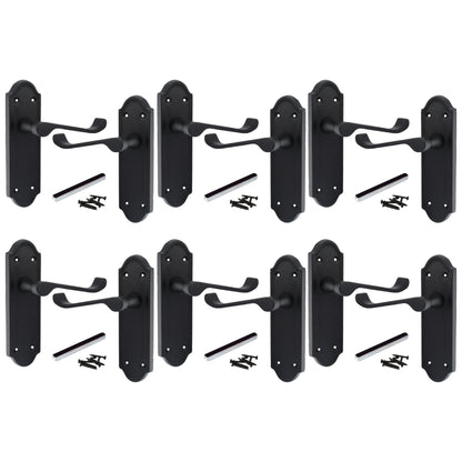 Marketplace JPG companion for Multipack Door Handles Ashford Matt Black Latch Scroll Lever 1/4/6 Pairs - 168mm X 47mm