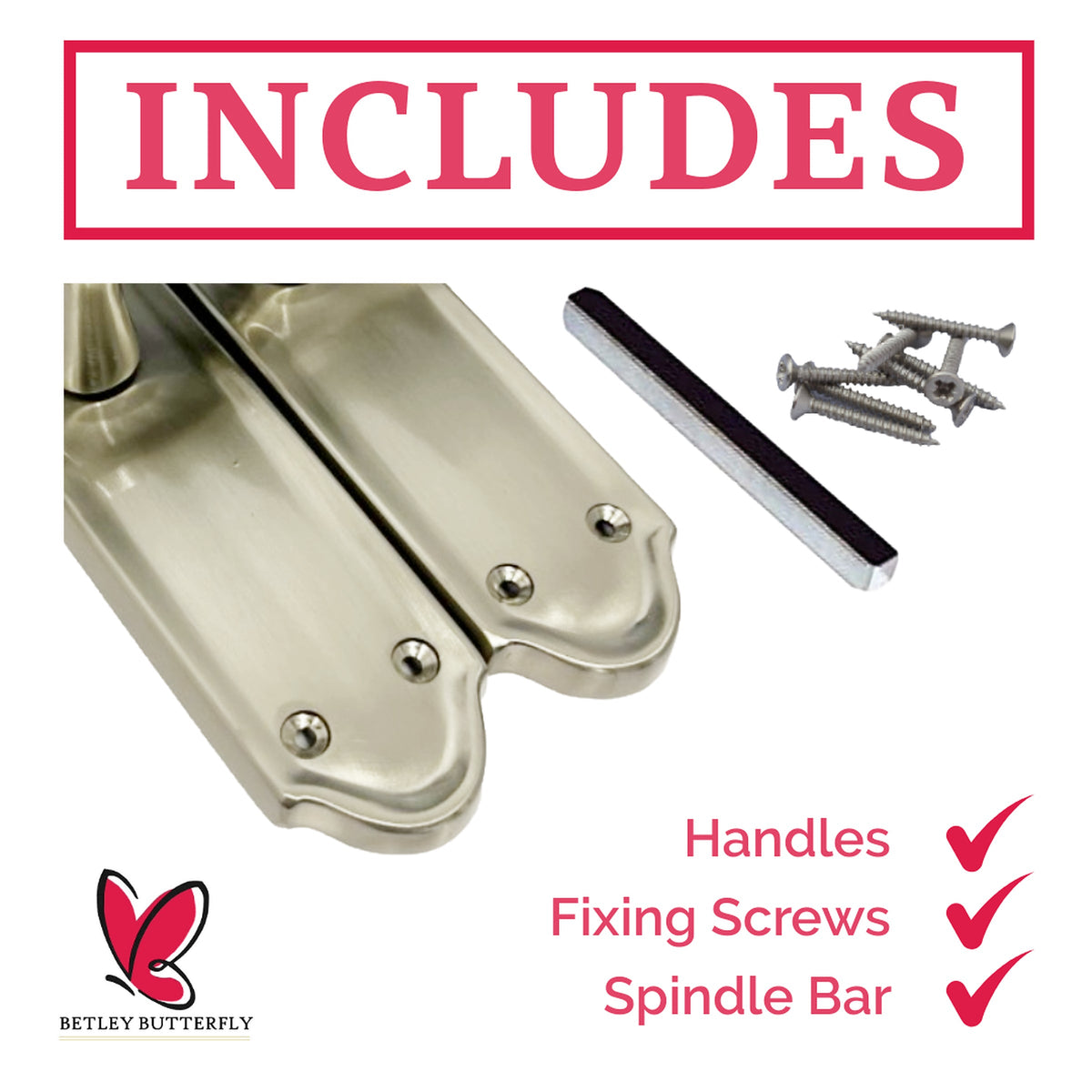Marketplace JPG companion for Ashford Door Handle Internal Latch Scroll Lever - Satin Latch & Hinge Pack