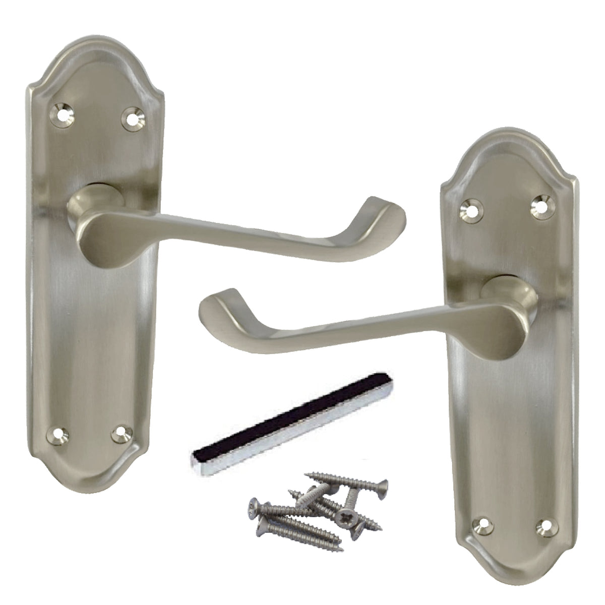 Marketplace JPG companion for Ashford Door Handle Internal Latch Scroll Lever - Satin Latch & Hinge Pack