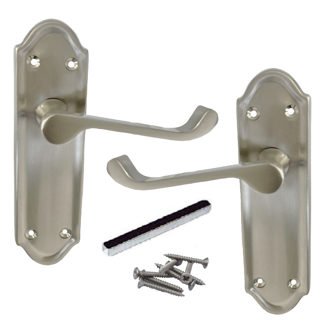MULTIPACK Door Handles Ashford Satin Latch Brass Scroll Lever 1/4/6 Pairs