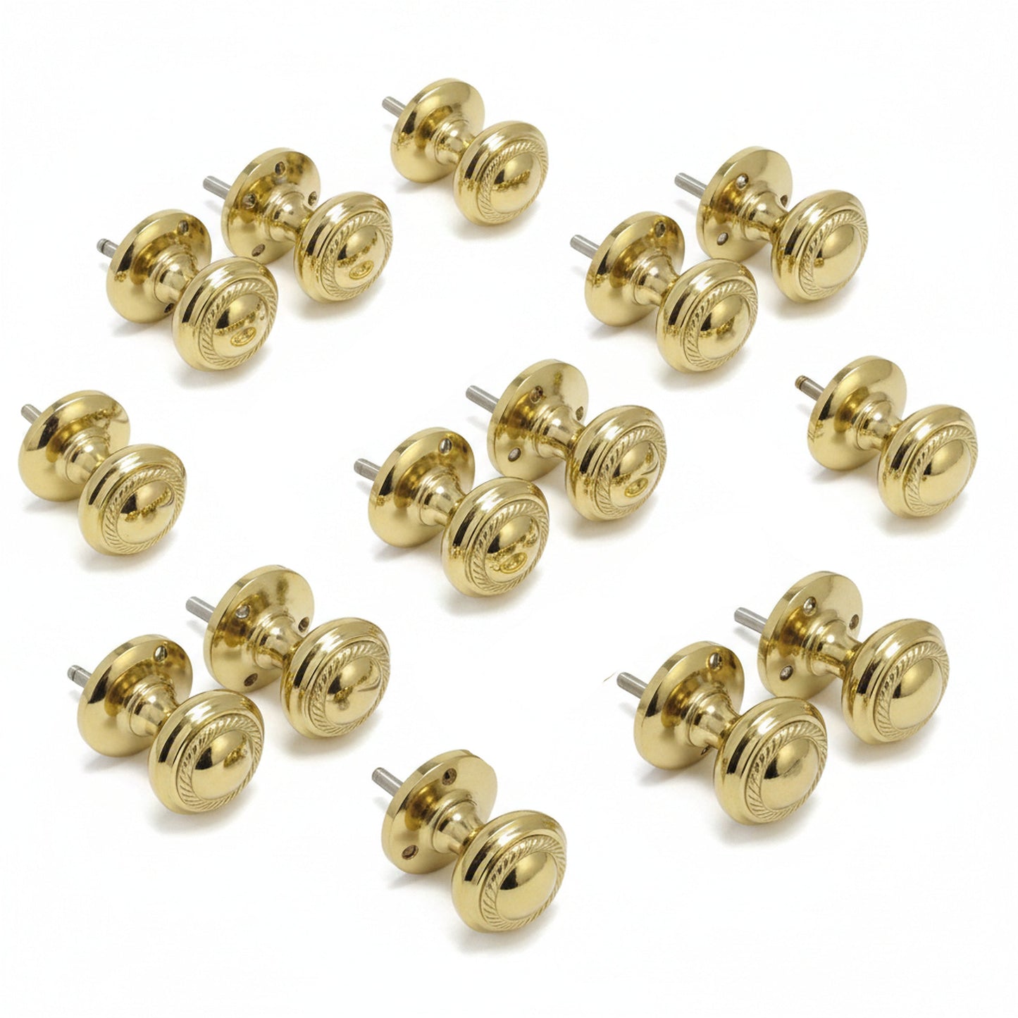 Marketplace JPG companion for Door Knobs Round Georgian Roped Mortice Knob - Brass 62mm