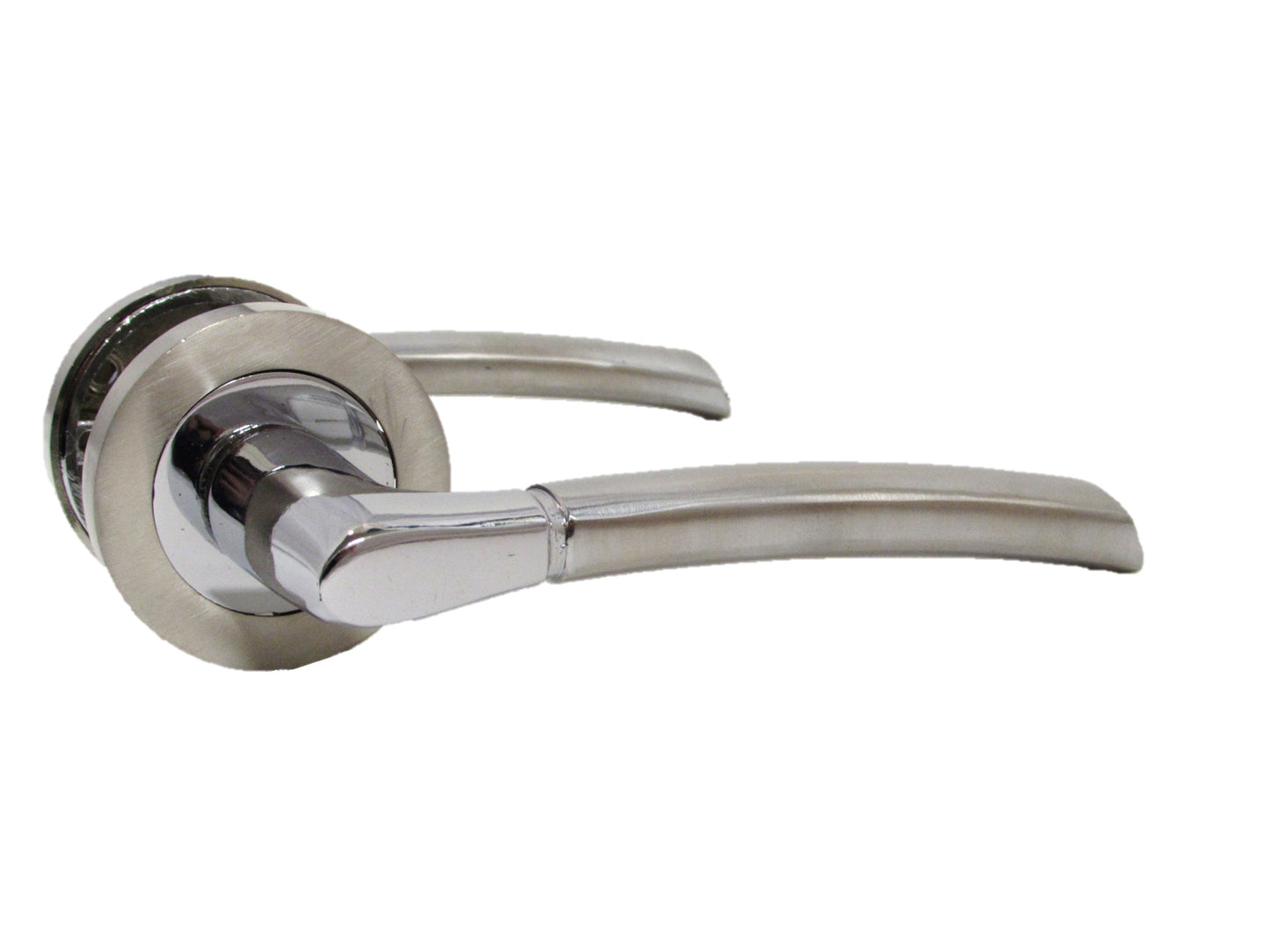 Indiana Door Handles Latch Lever on Rose Duo - Chrome Satin 125mm