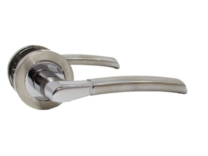 Indiana Door Handles Latch Lever on Rose Duo - Chrome Satin 125mm