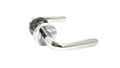 Poignées de porte Pearl Modern Marina à levier sur rosace - Chrome 120 mm