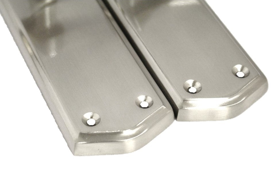 Poignées de porte SATIN Stellar Latch Set Plaque arrière profilée avec loquet tubulaire