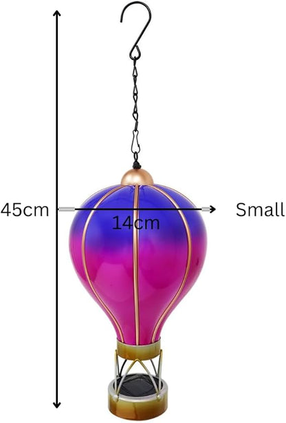 Violet Solar Hot Air Balloon – Outdoor Hanging LED Light for Garden, Patio & Porch Décor