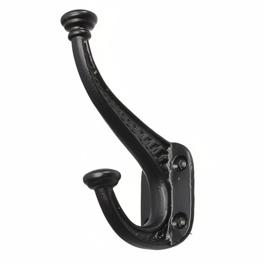 Old Hill Ironworks Antique Heavy Duty Hat and Coat Hook Black - 135mm