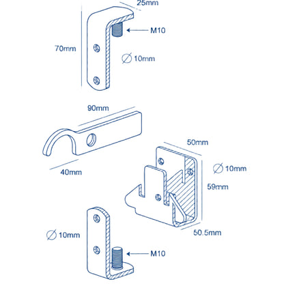 Black Wrought Iron Gate Hinge Fixing Kit