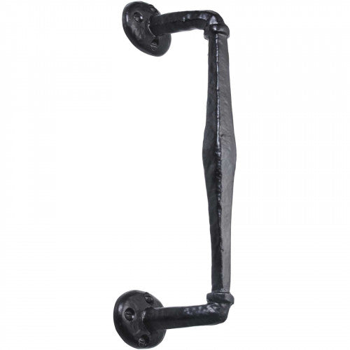 Poignées de porte en fonte noire antique, style rosace, fixations, pour portail, abri de jardin