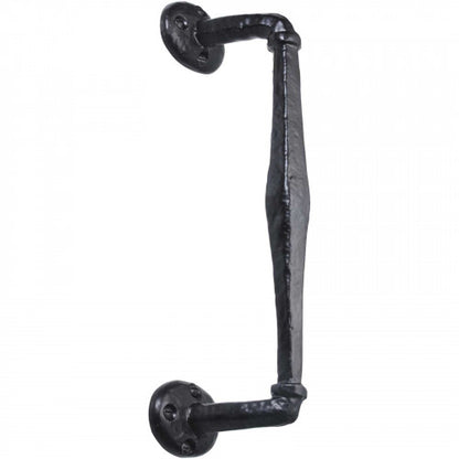 Poignées de porte en fonte noire antique, style rosace, fixations, pour portail, abri de jardin