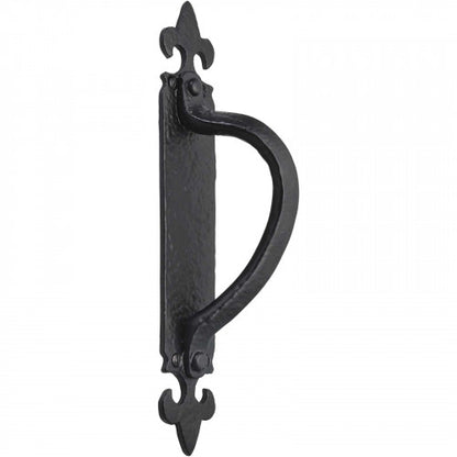 Poignées de porte en fonte noire antique, style rosace, fixations, pour portail, abri de jardin