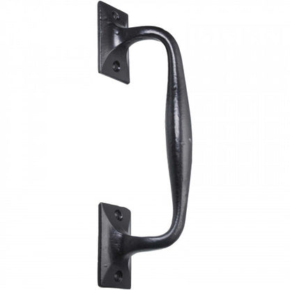 Poignées de porte en fonte noire antique, style rosace, fixations, pour portail, abri de jardin
