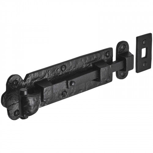 Black Bolt 4" Cast Iron Blacksmiths Straight Cottage Country Antique Lock Fish Tail