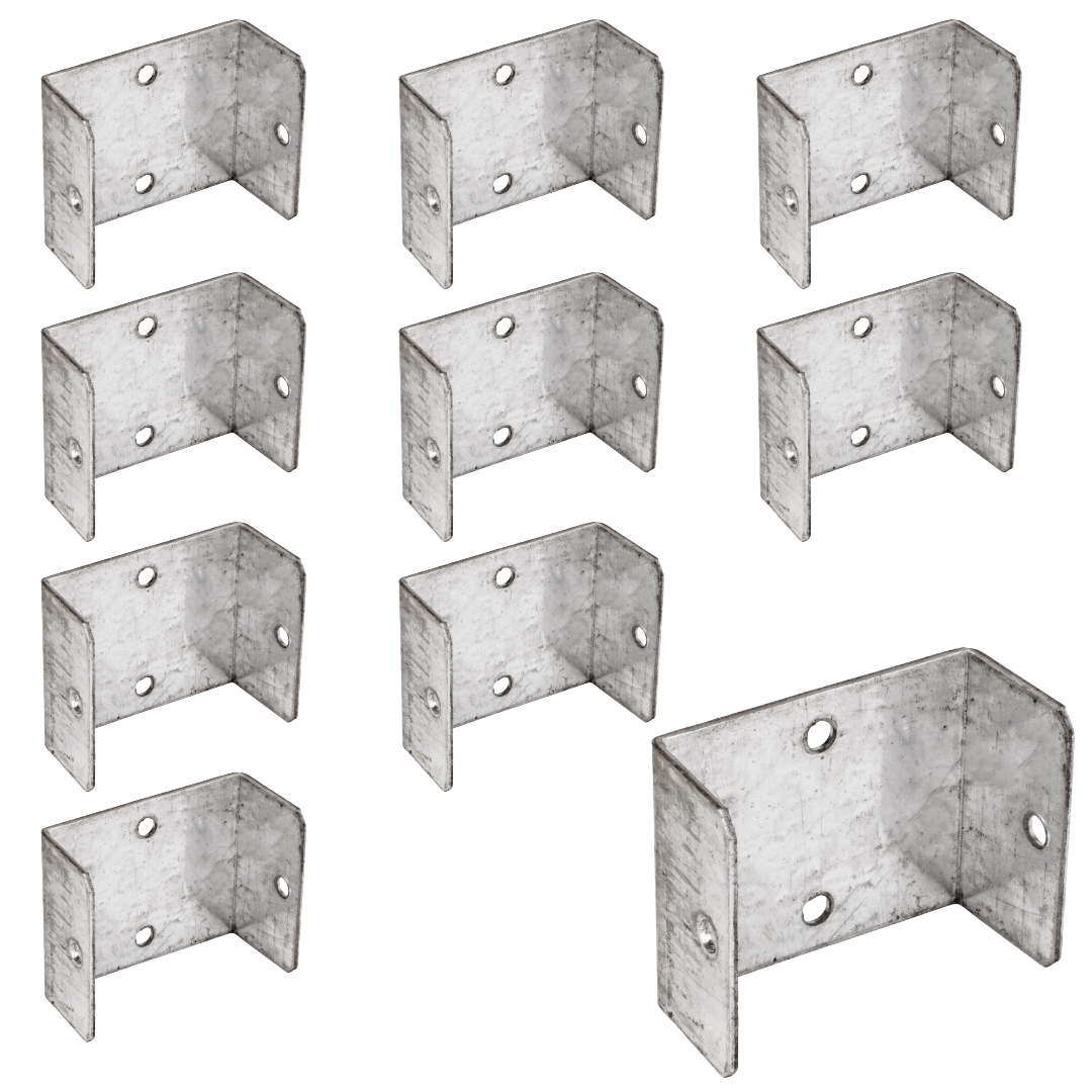 Fence Panel U Clips Brackets for Wooden Posts Galvanised Anti-Rattle Timber Fence Fixings