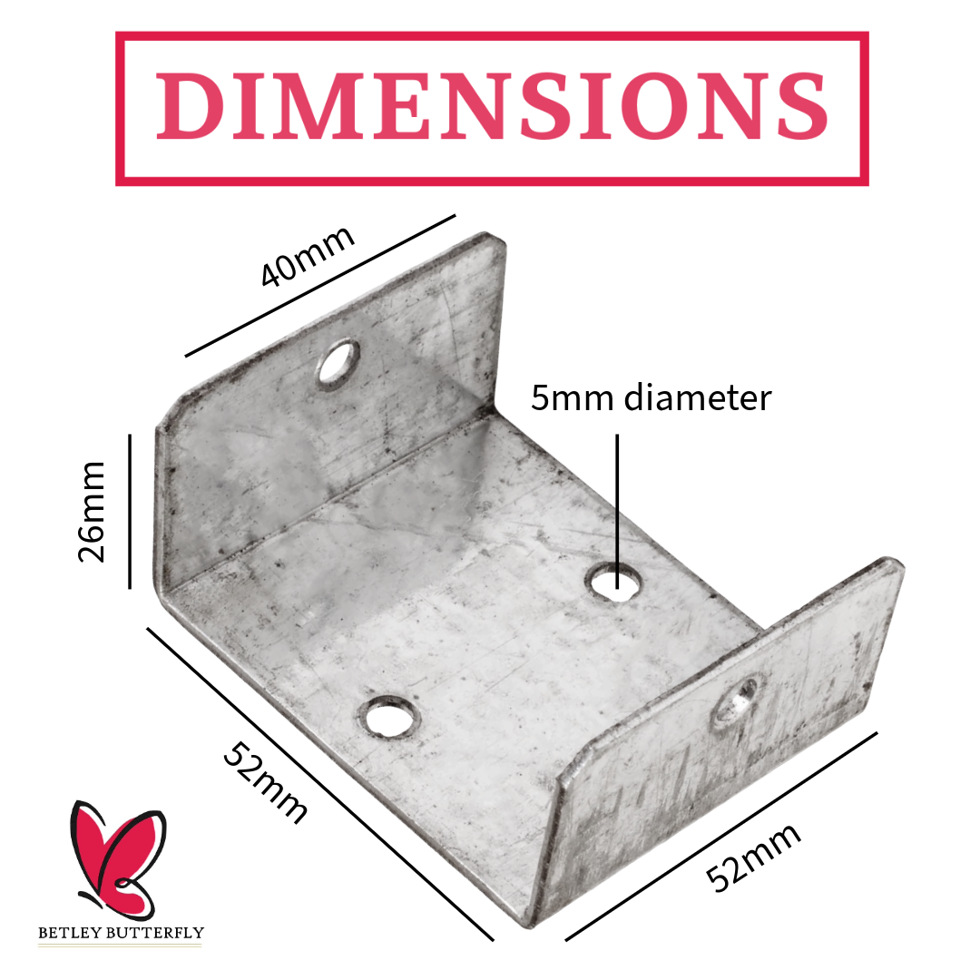 Fence Panel U Clips Brackets for Wooden Posts Galvanised Anti-Rattle Timber Fence Fixings