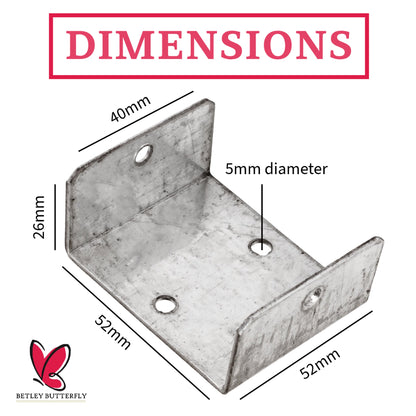 Marketplace JPG companion for Fence Panel U Clips Brackets for Wooden Posts Galvanised Anti-Rattle Timber Fence Fixings