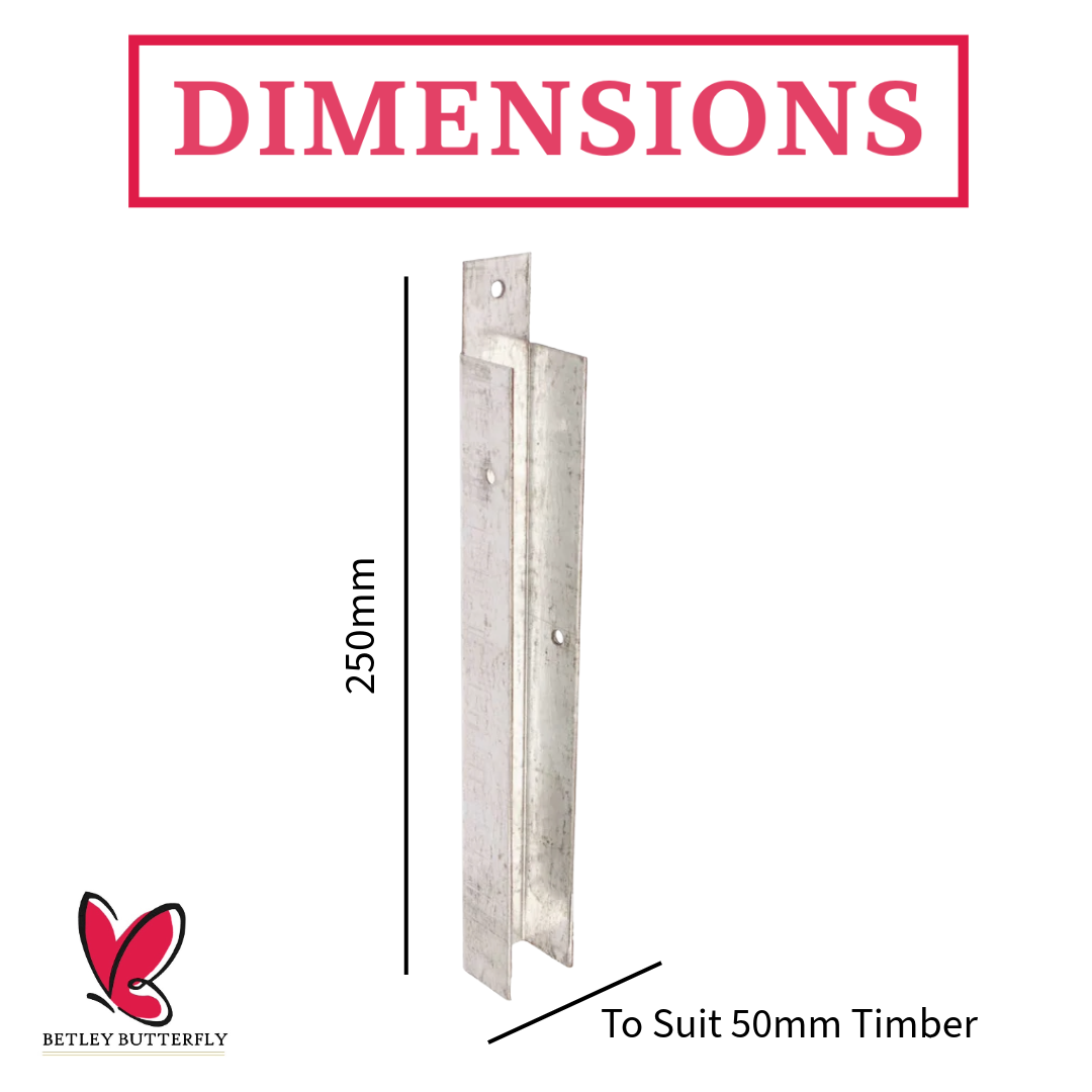 Gravel Board Clips for 50mm Timber Fence Posts Galvanised Heavy Duty Fence Brackets