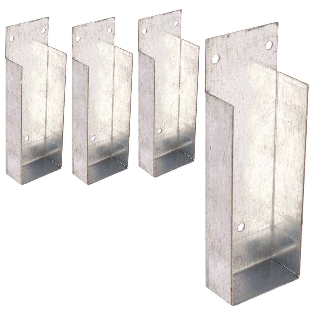 Gravel Board Clips for 50mm Timber Fence Posts Galvanised Heavy Duty Fence Brackets