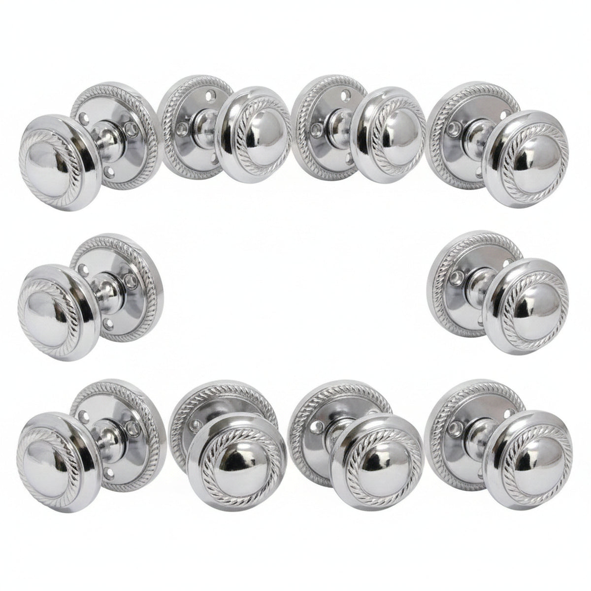 Marketplace JPG companion for Door Knobs Round Georgian Roped Mortice Knob - Chrome Polished 62mm