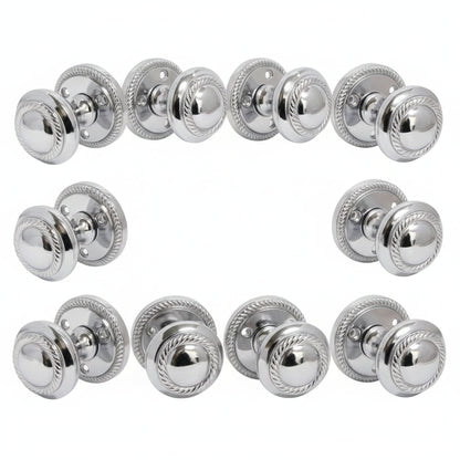 Marketplace JPG companion for Door Knobs Round Georgian Roped Mortice Knob - Chrome Polished 62mm
