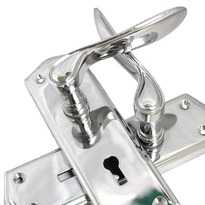 Poignées de porte à levier Stellar avec serrure interne - Chrome 170 mm x 50 mm