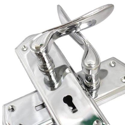 Poignées de porte à levier Stellar avec serrure interne - Chrome 170 mm x 50 mm