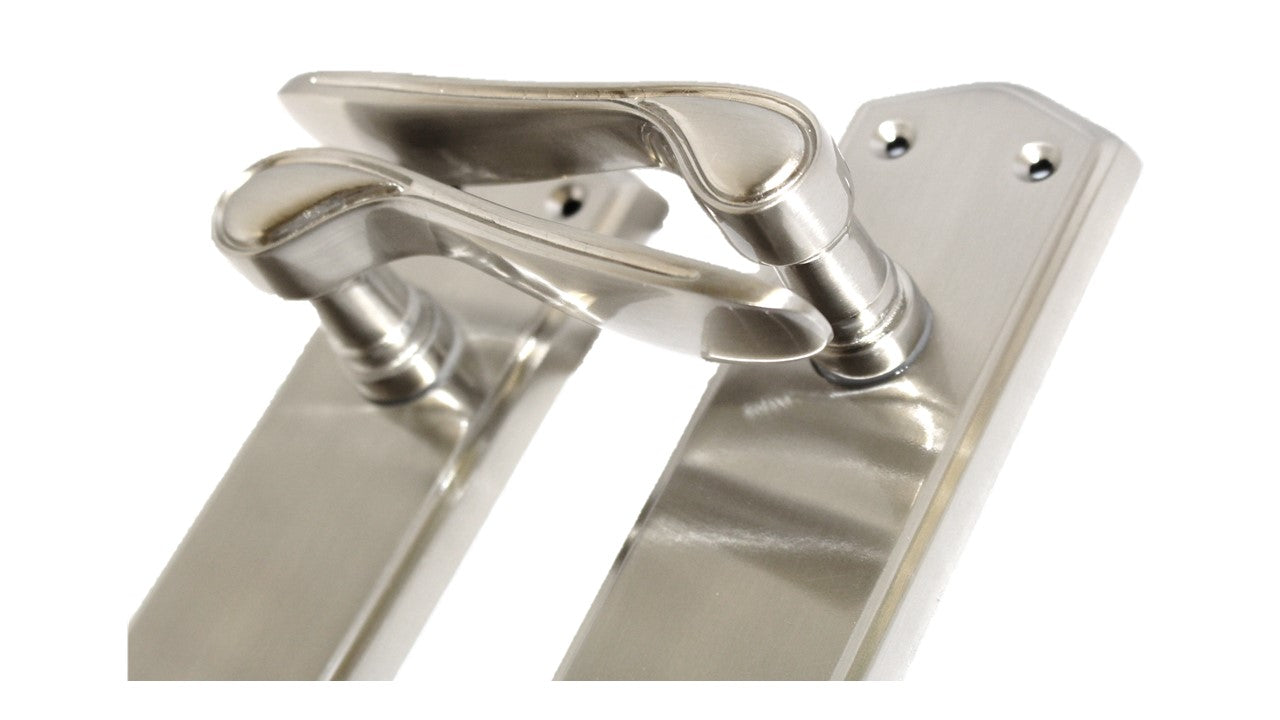 Door Handles Stellar Scroll Lever Internal Latch - Satin 170mm x 50mm
